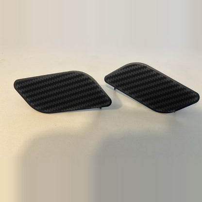 Par Tampa Esguicho Lavador Farol Audi Q3 2016 a 2020 Textura Fibra de Carbono Para-choque ABS Preto