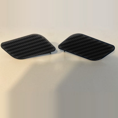 Par Tampa Esguicho Lavador Farol Audi Q3 2016 a 2020 Textura Fibra de Carbono Para-choque ABS Preto