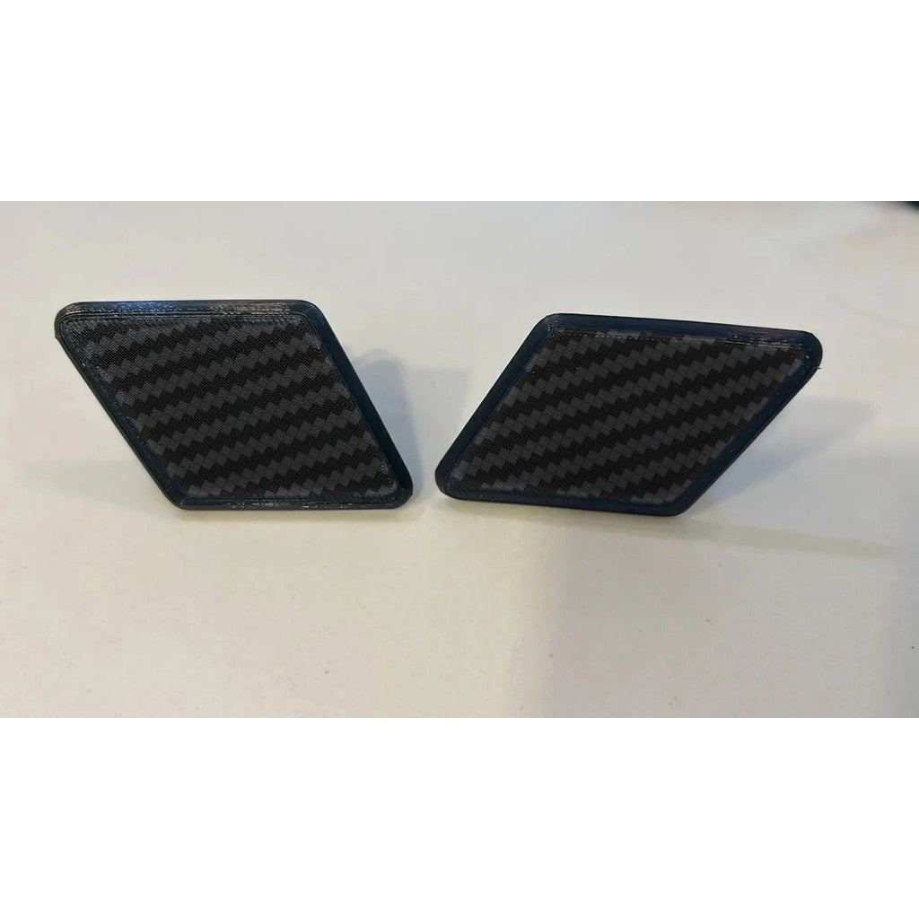 Par Tampa Esguicho Lavador Farol BMW Série 3 E90 E91 2006 a 2011 Textura Fibra de Carbono Para-choque PETG