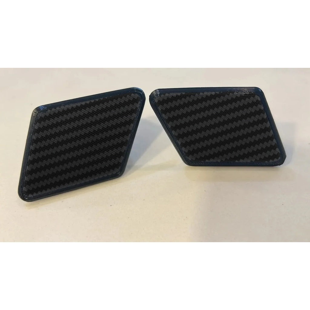 Par Tampa Esguicho Lavador Farol BMW Série 3 E90 E91 2006 a 2011 Textura Fibra de Carbono Para-choque PETG