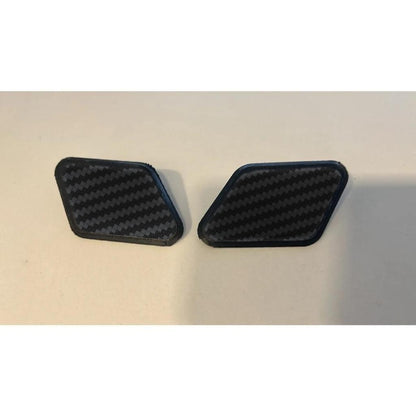 Par Tampa Esguicho Lavador Farol Kia Sportage 2011 a 2016 Textura Fibra de Carbono Para-choque ABS Preto