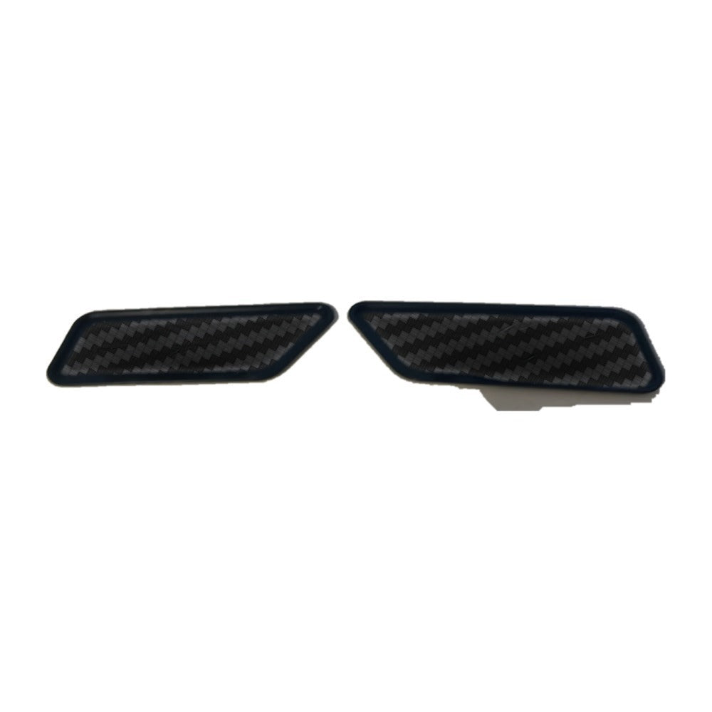 Par Tampa Esguicho Lavador Farol Mitsubishi Outlander Textura Fibra de Carbono Para-choque ABS Preto
