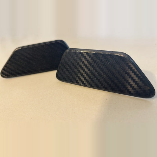 Par Tampa Esguicho Lavador Farol Subaru Forester 2009 a 2013 Textura Fibra de Carbono Para-choque ABS Preto
